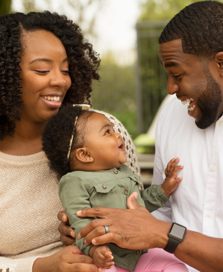 Young Batswana couple with baby.